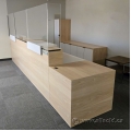 15' White & Blonde Straight Reception Desk w/ Plexiglass Panel